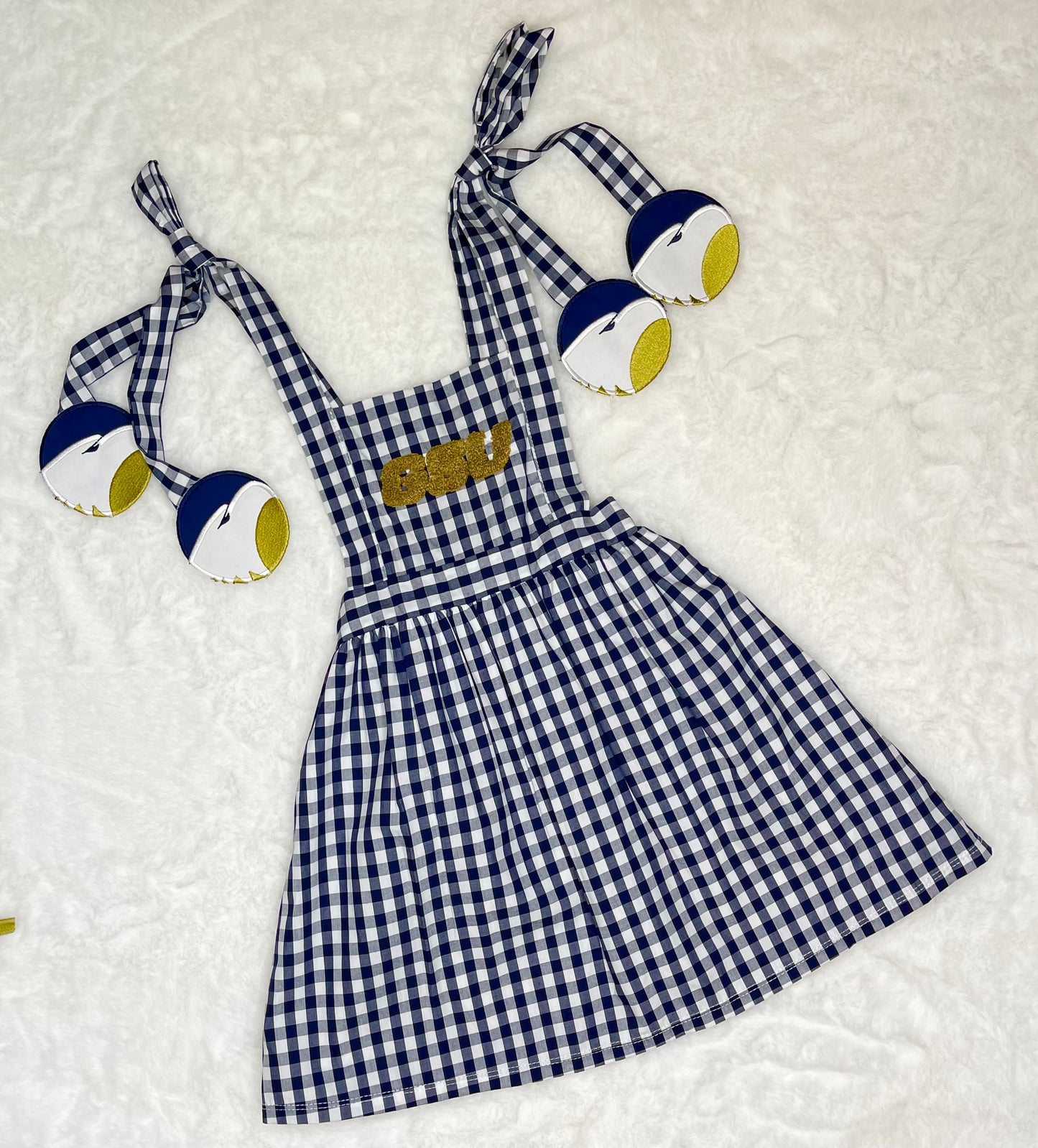 Blue & Gold French Knot Dress
