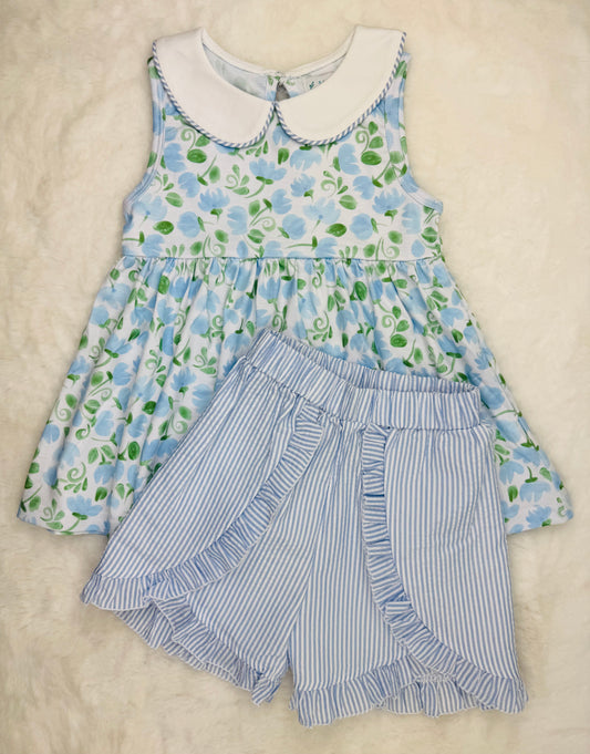 Petals and Stripes Girls Short Set