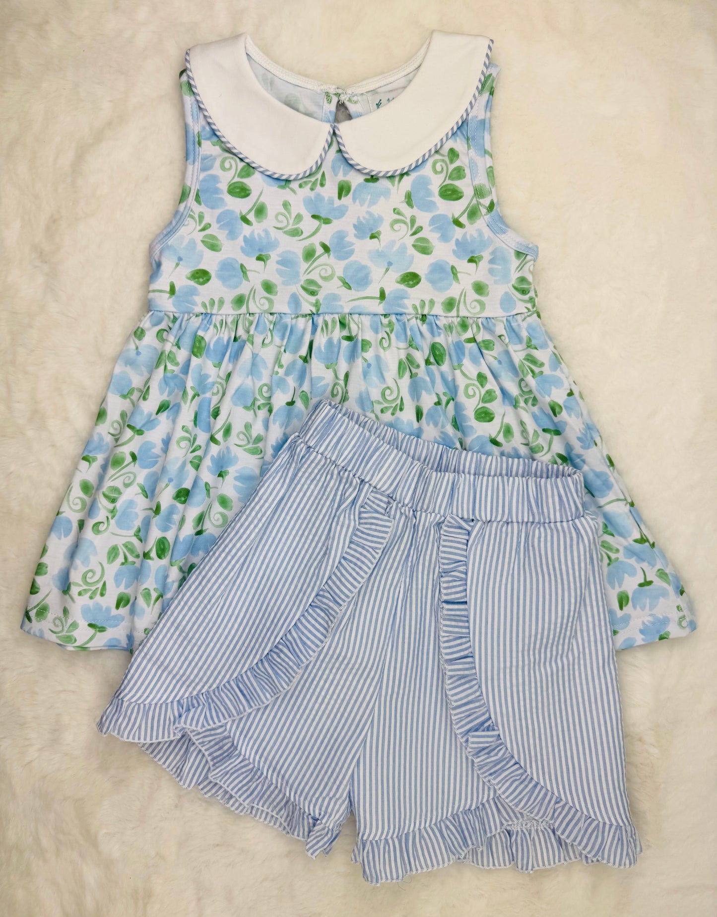 Petals and Stripes Girls Short Set