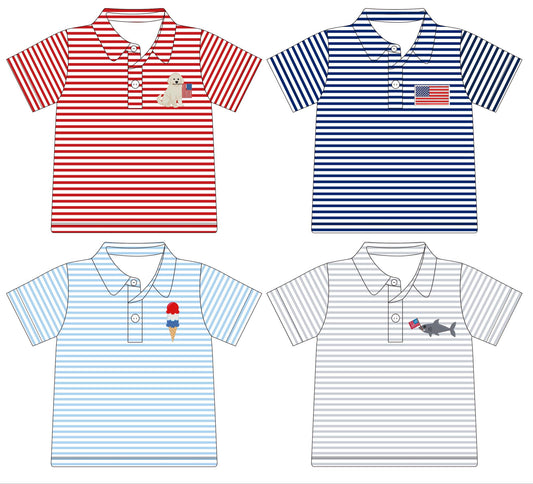 BOYS PATRIOTIC POLOS, ETA: MAY TO LLCCO