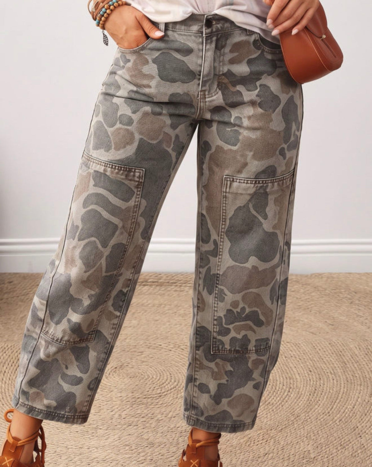 Camo Pattern Casual Jeans