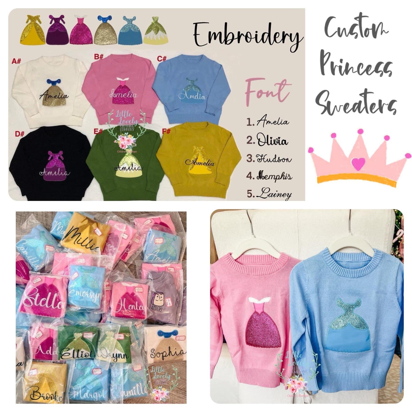 Custom Name Princess Sweaters Presale ETA End of FEB to LLCCO then to Customers