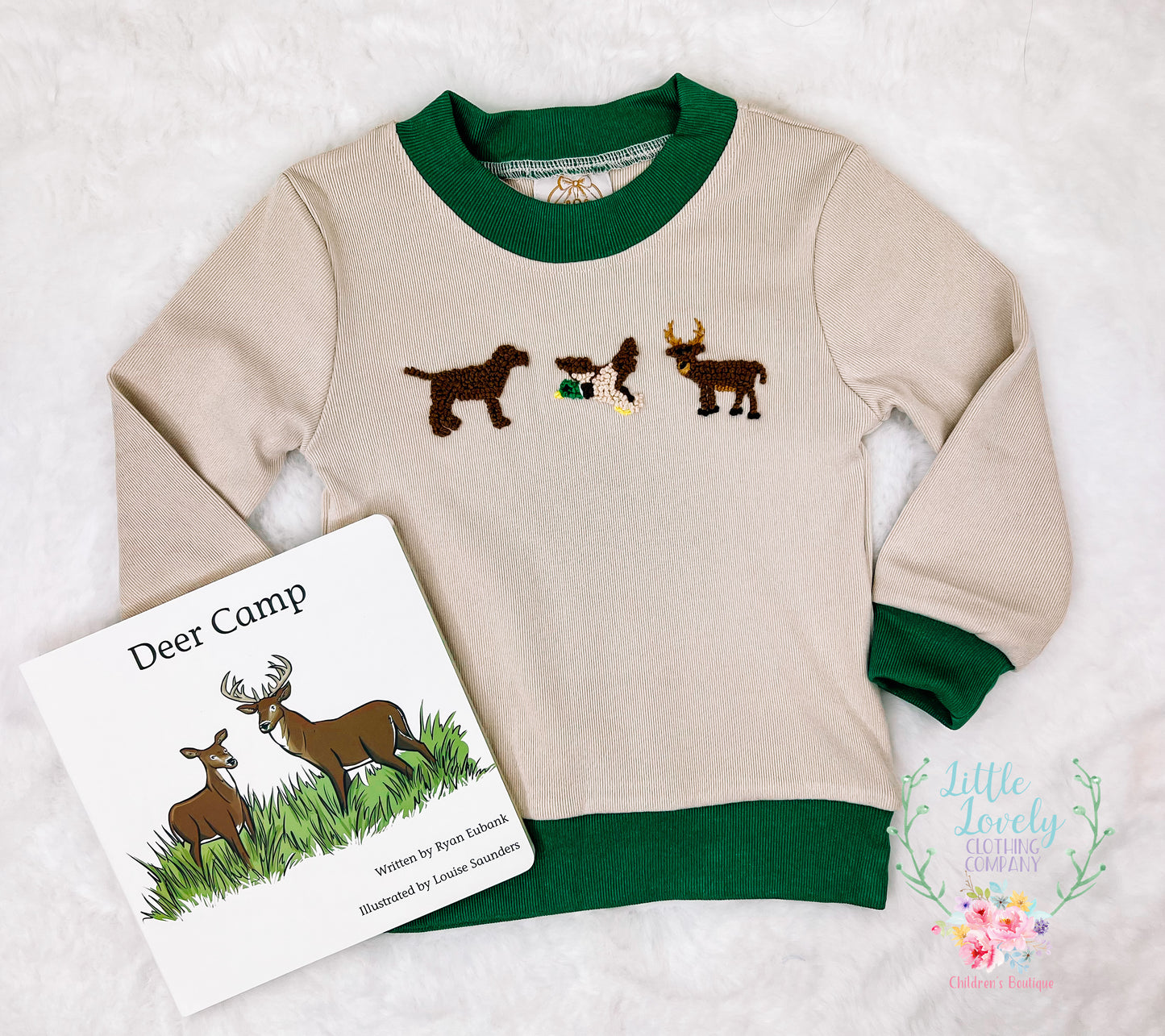 On The Hunt French Knot Boys Sweater