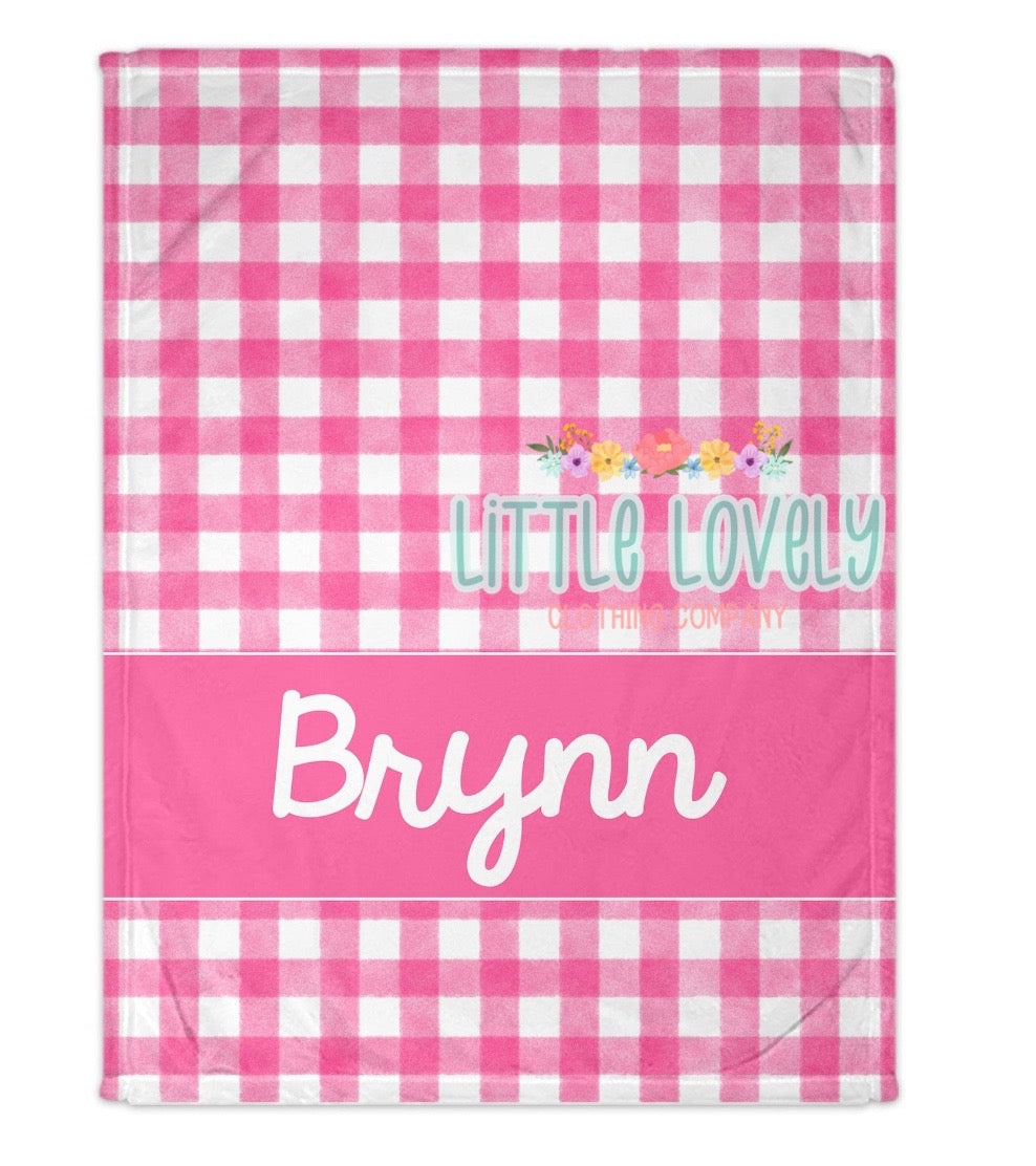 GINGHAM CUSTOM NAME BLANKETS, ETA: Early Dec