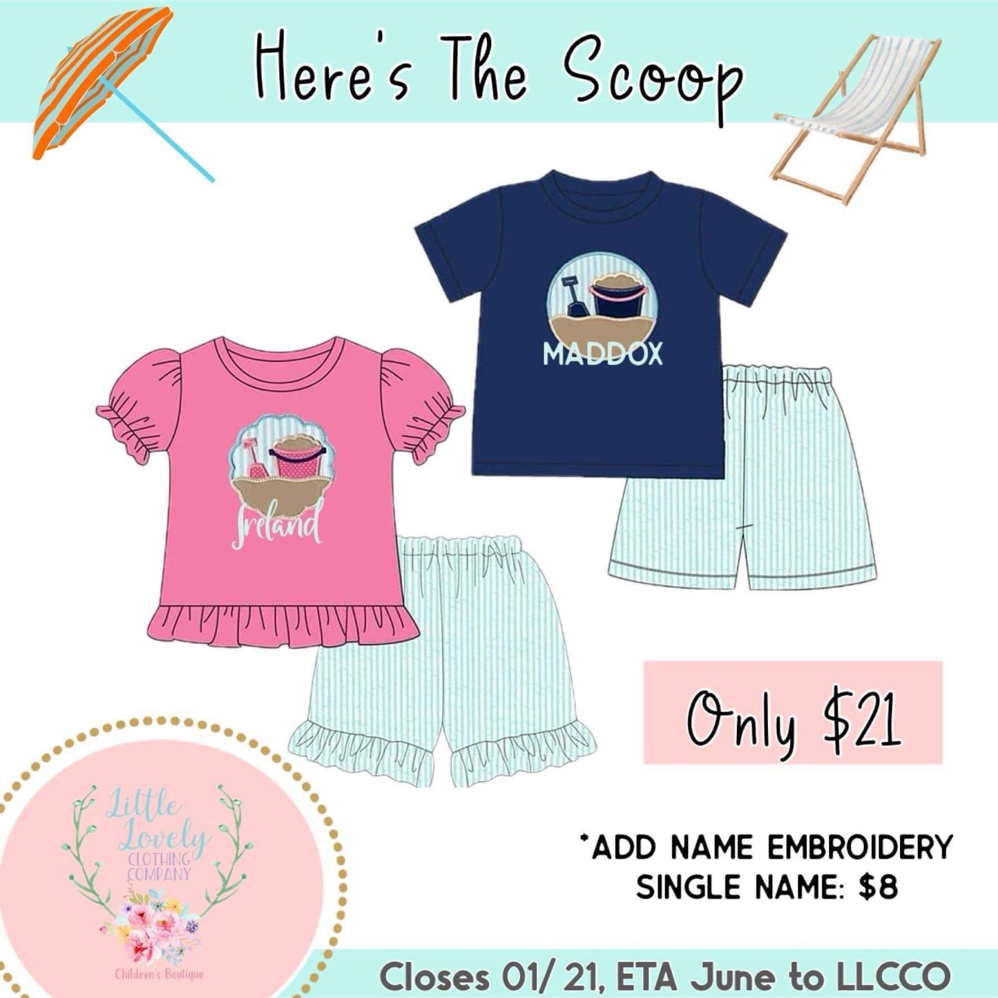 Here's The Scoop Collection ETA June then to Customers