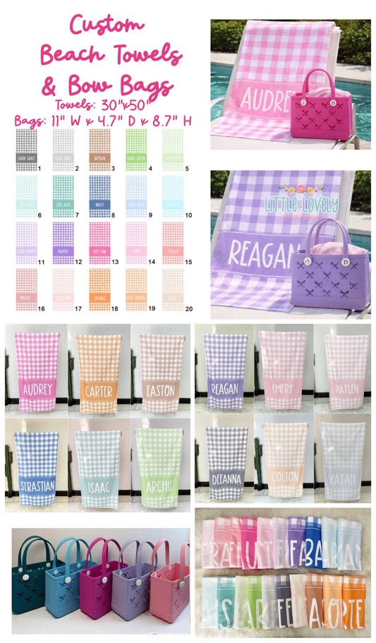 GINGHAM NAME TOWELS, ETA: March to LLCCO