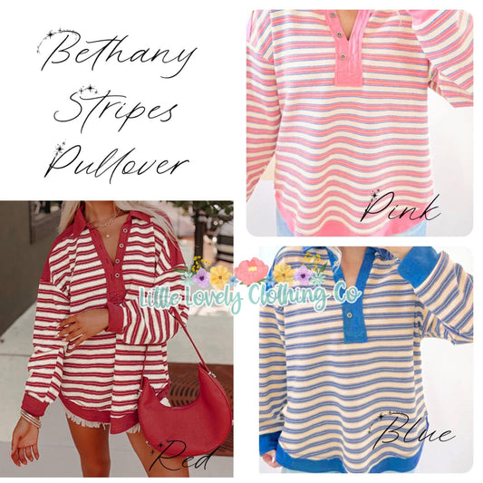 Bethany Stripes Pullover Presale ETA Jan to LLCCO Then to You