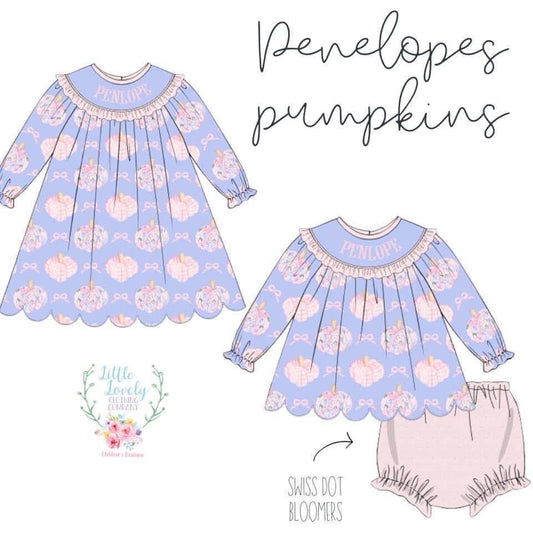 Penelopes Pumpkins Smocked Pre-sale ETA Late August to LLCCO Then to Customer