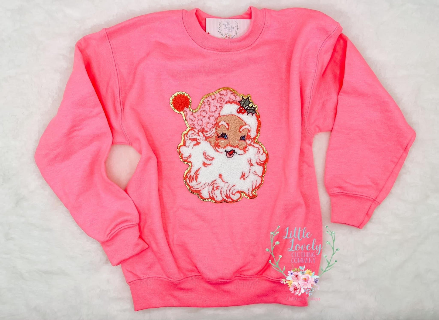 Sassy Santa Chenille Patch Pullover-Adult