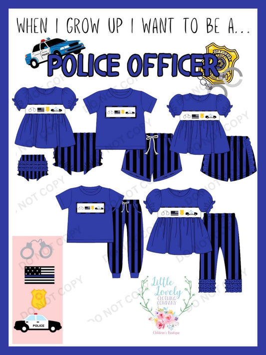 When I Grow Up I Want To Be A Police Officer {Smock Pre-Sale} Eta Sept to LLCCO Then to Customer