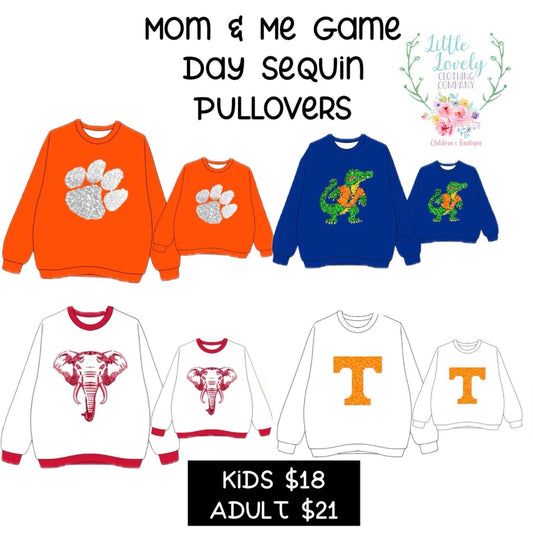 Game Day Sequin Mom & Me Collection Presale ETA July to LLCCO Then to Customers