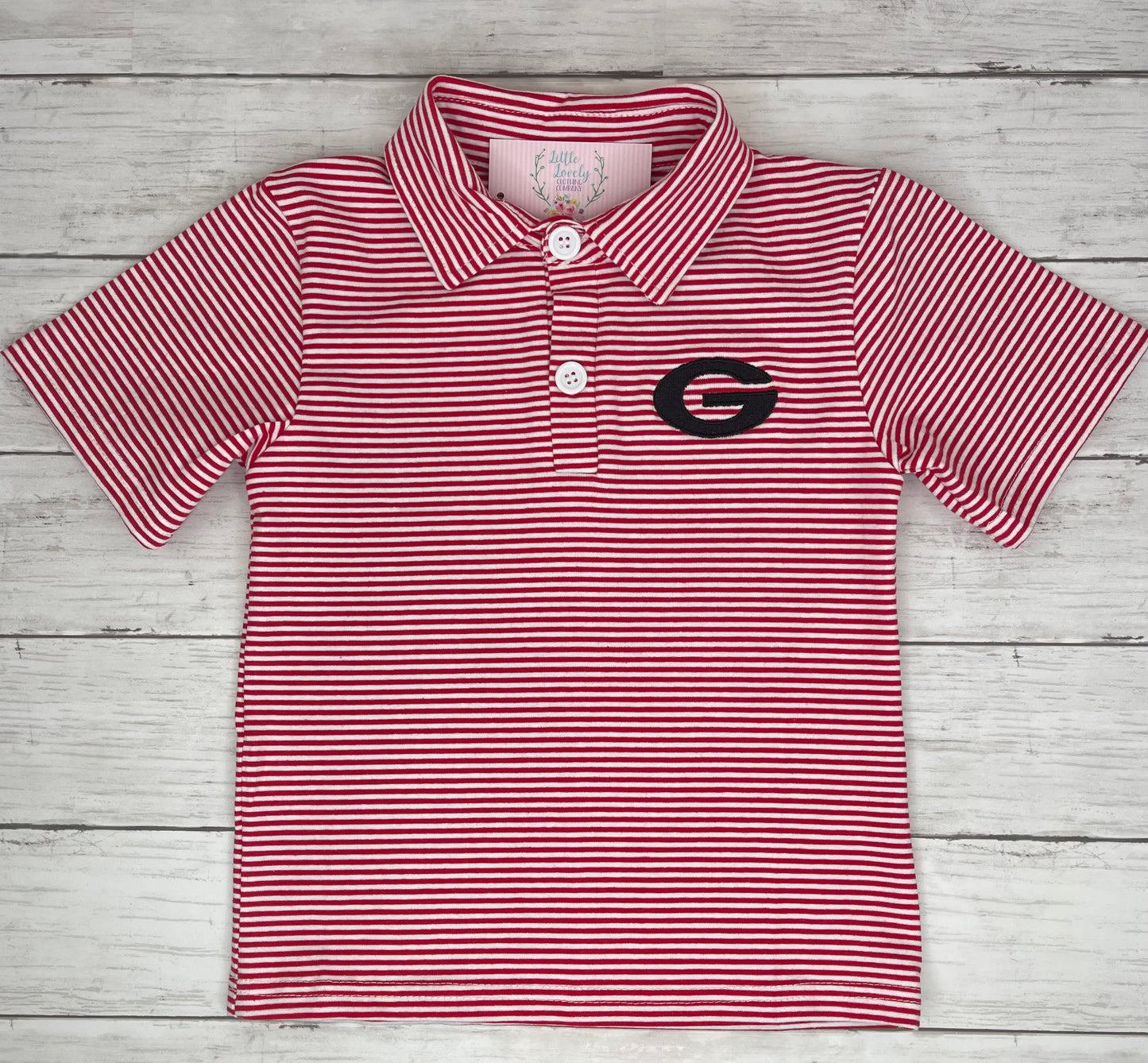 Georgia Embroidered Striped Polo
