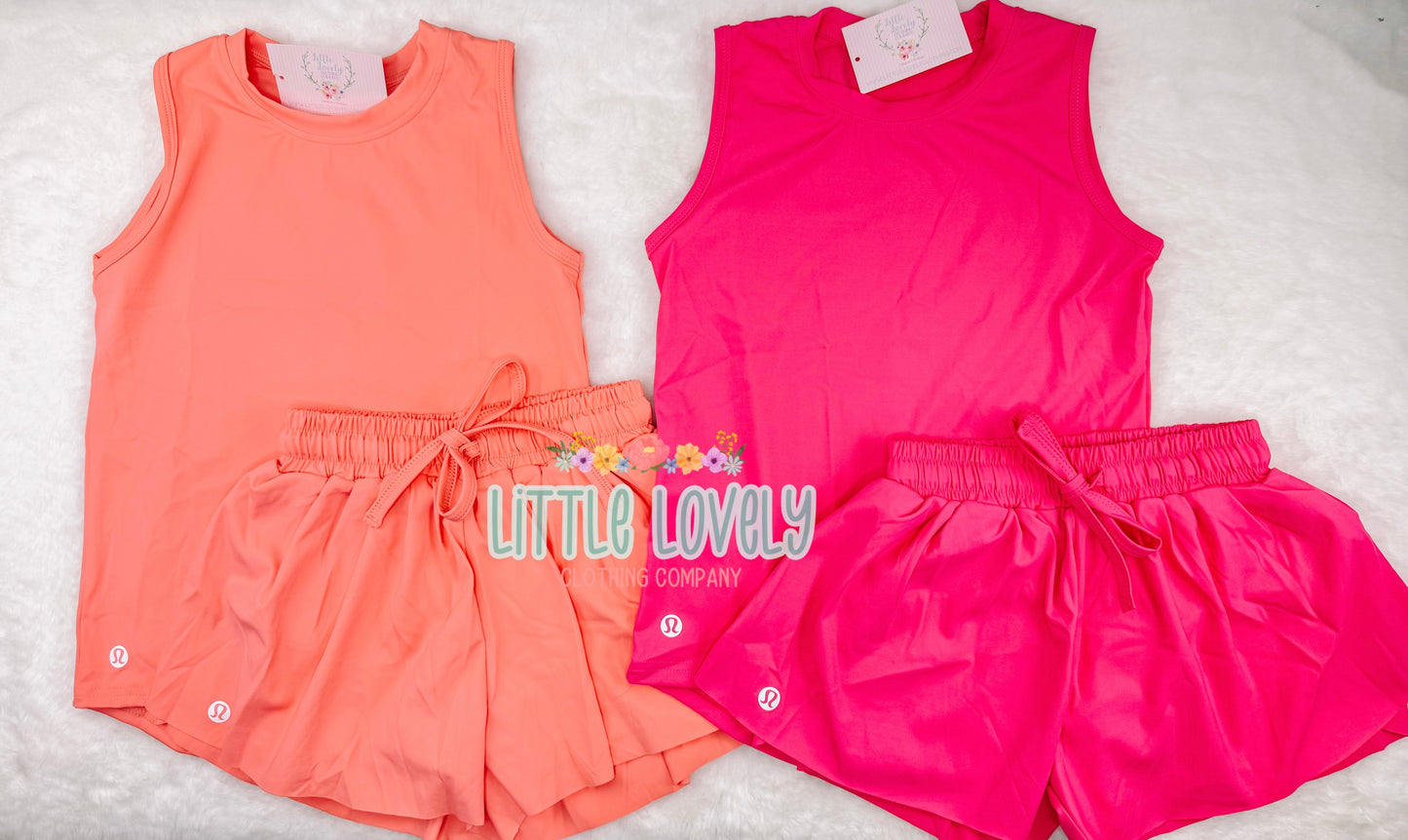 LULU BUTTERFLY SHORT & TANK ATHLETIC SETS