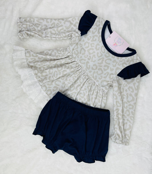 Neutral Navy Bloomer Set