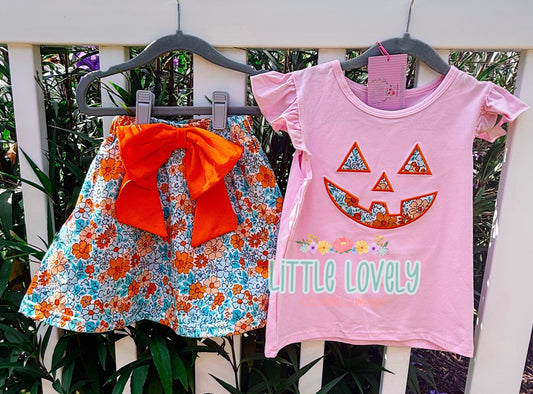 Pretty Jack-O-Lantern Skort Set