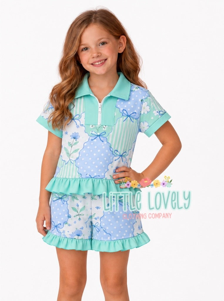 Aqua Patchwork Sweet Social Set, ETA: Ships Late June