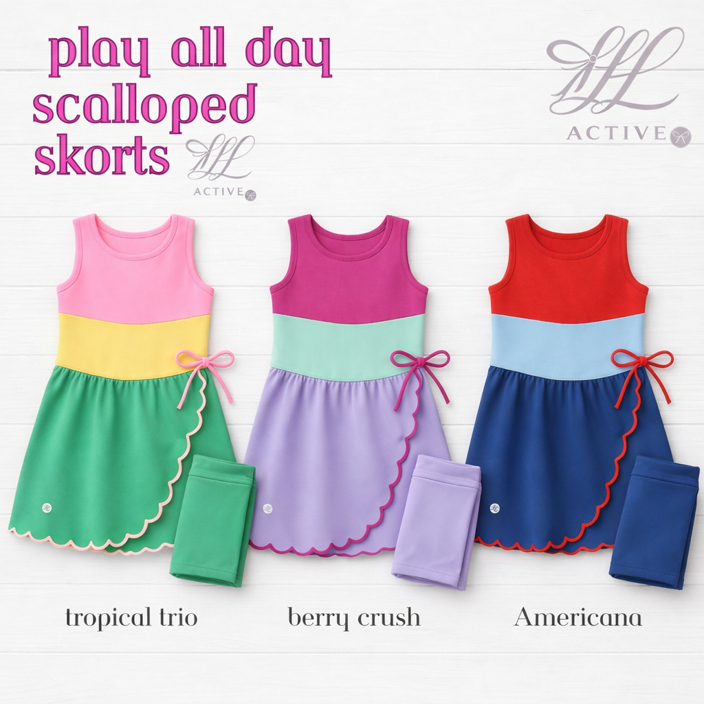 Color Block Scallop Dresses, ETA: Ships Late June