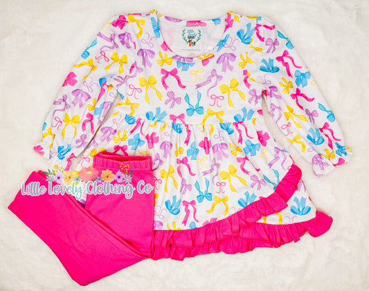 Preppy Bow Legging Set