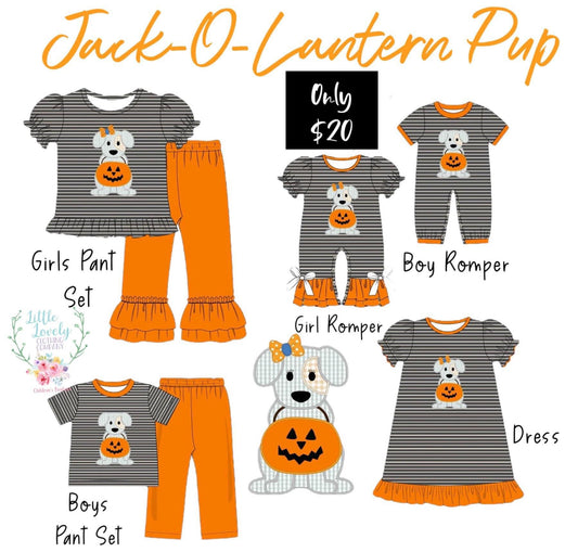 Jack-O-Lantern Pup Collection, ETA: Ships Sept