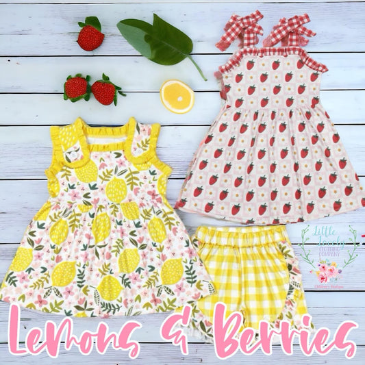 Lemons & Berries Girls Set/Dress, Pre-Sale ETA: May to LLCCO, then to customers