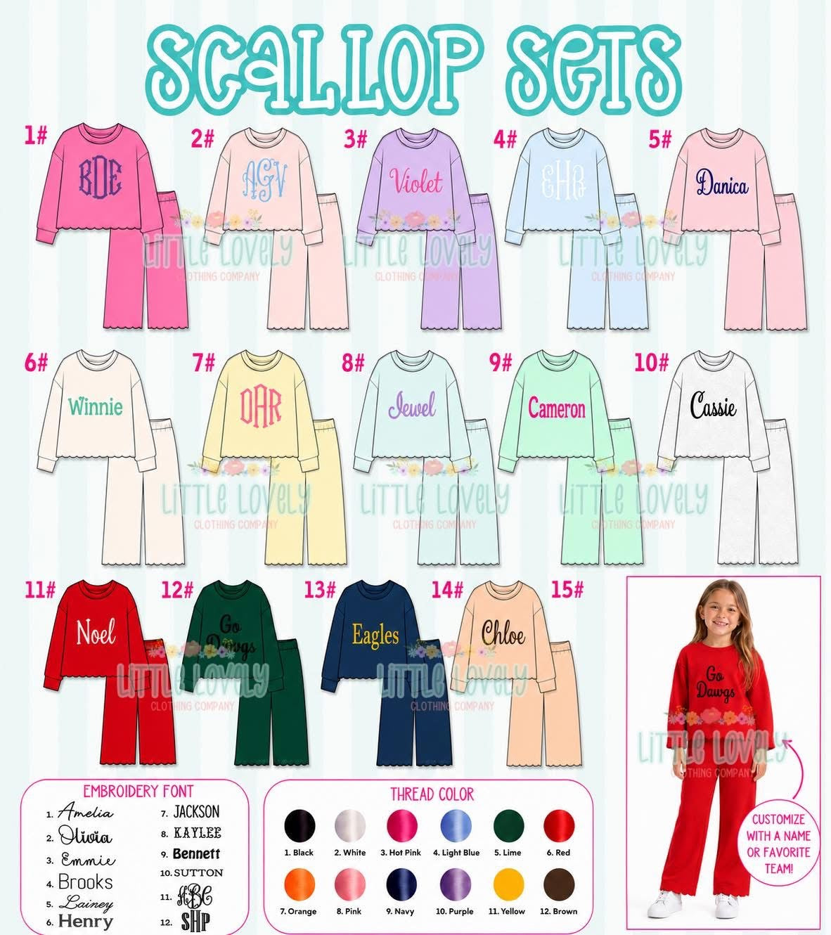 Mom & Me Scallop Sets, ETA: SEPT TO LLCCO