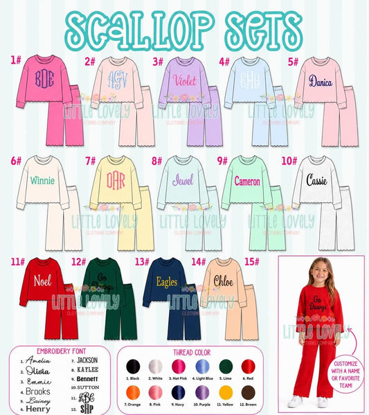 Mom & Me Scallop Sets, ETA: SEPT TO LLCCO