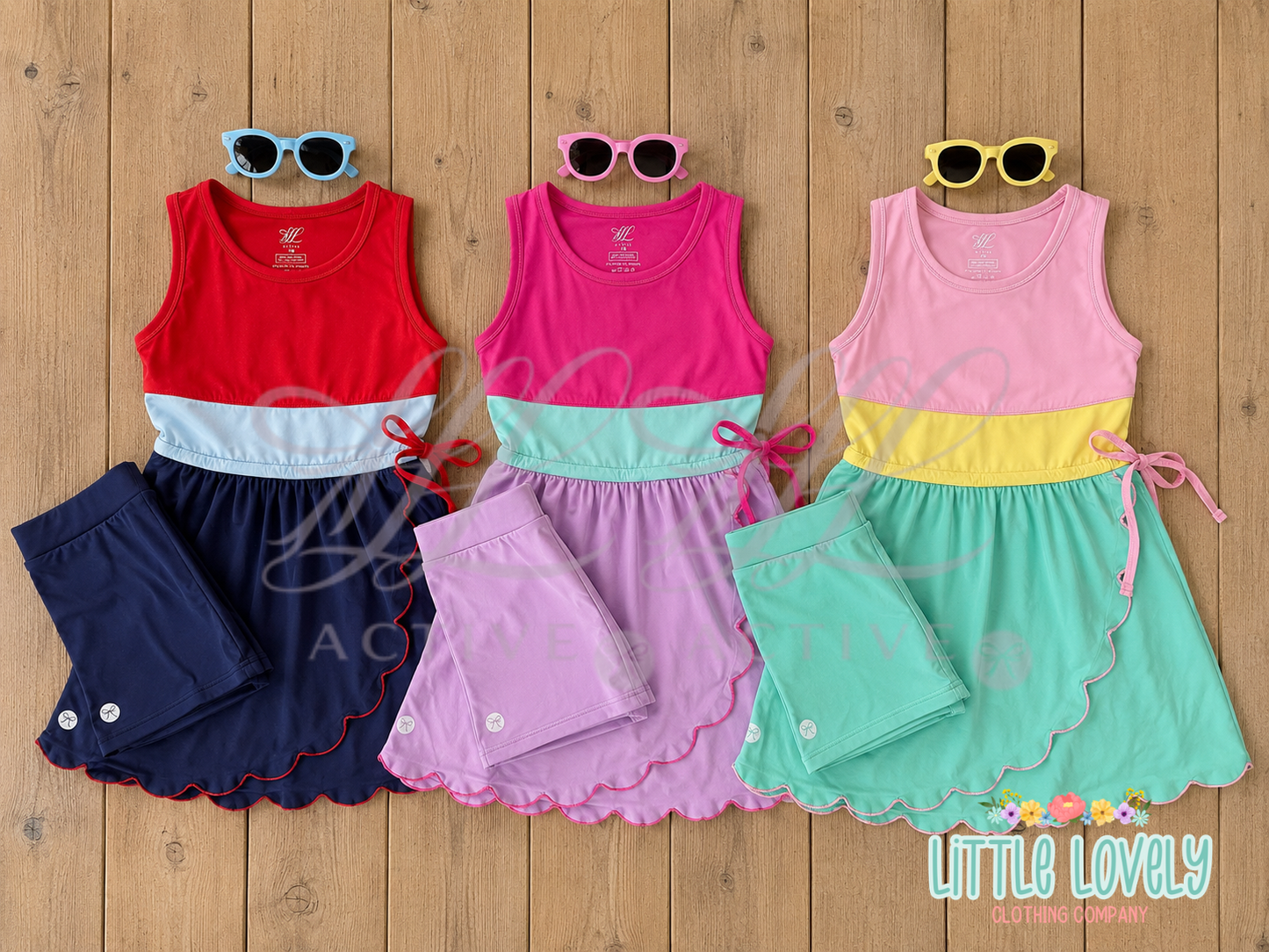 Color Block Scallop Dresses