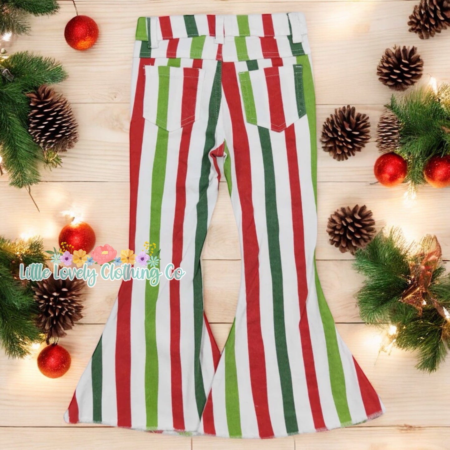 Christmas Stripe Denim Bells