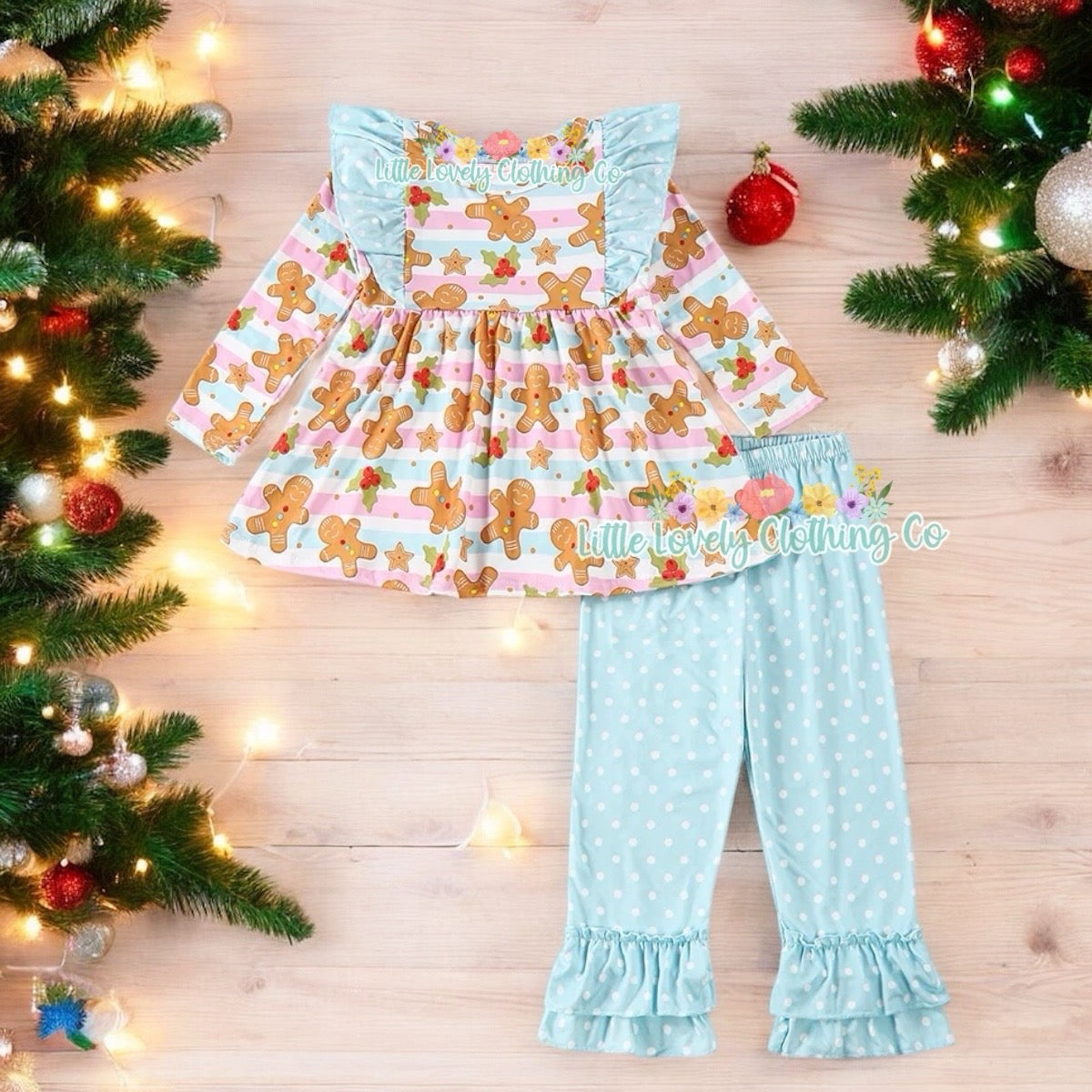 Jolly Gingerbread Girls Pant Set