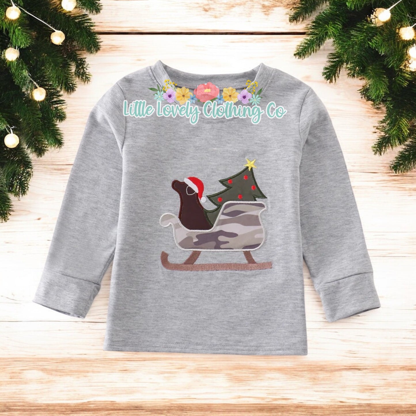 Camo Sleigh Boys Christmas Tee