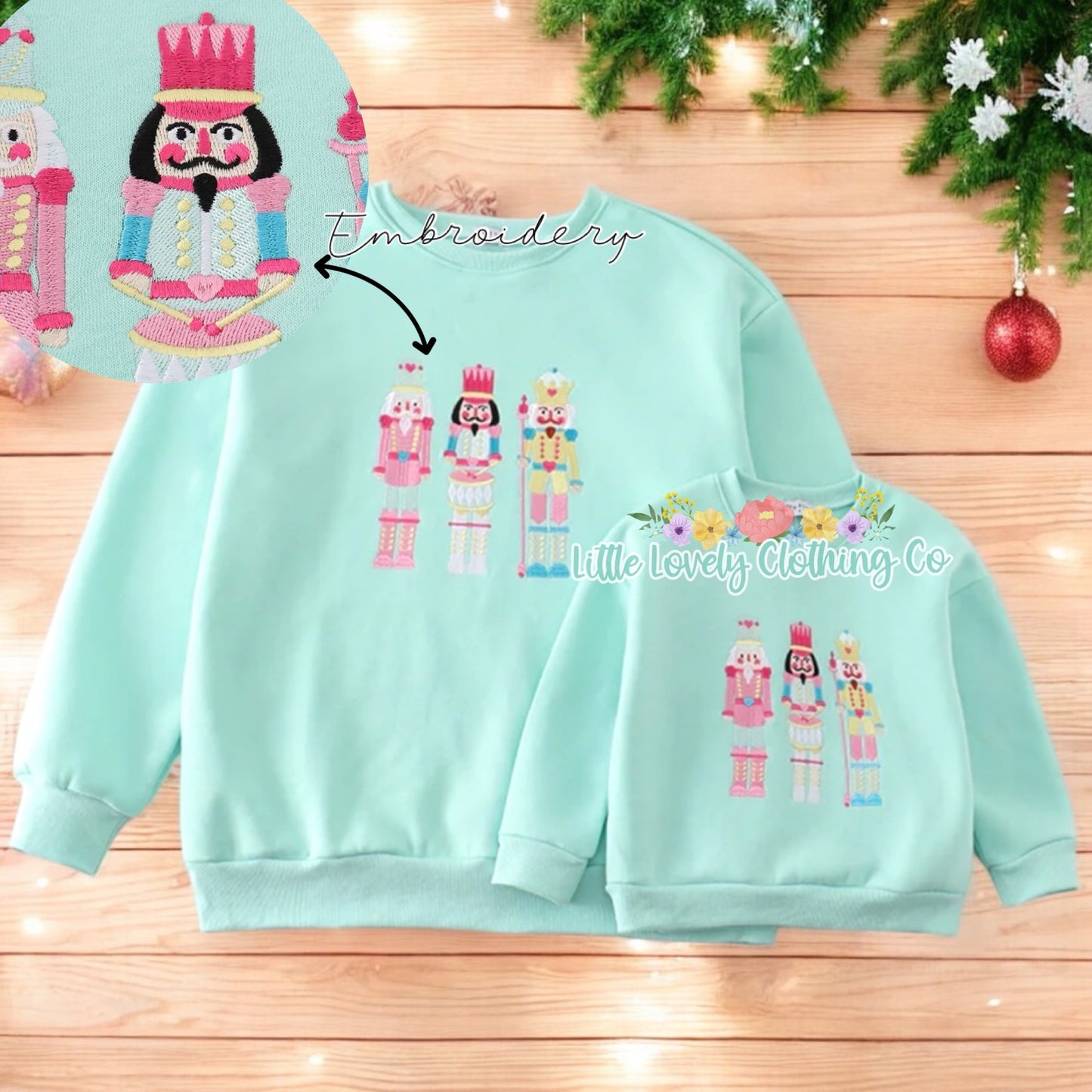 Mint Nutcracker Pullover (Mom & Me) ADULT