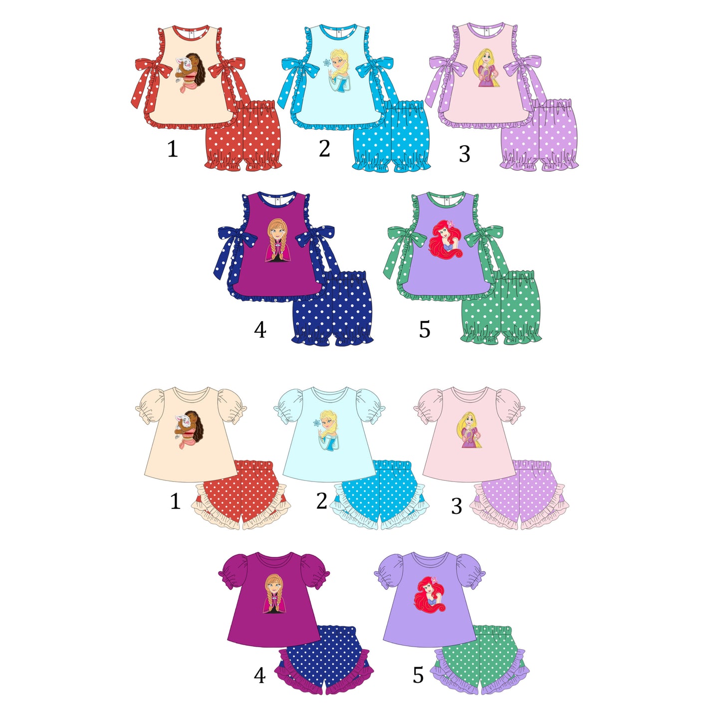 PRINCESS PARTY APRON & SHORT SETS, ETA: MAY TO LLCCO