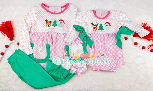 Pastel Christmas Trio Girls Pant Set