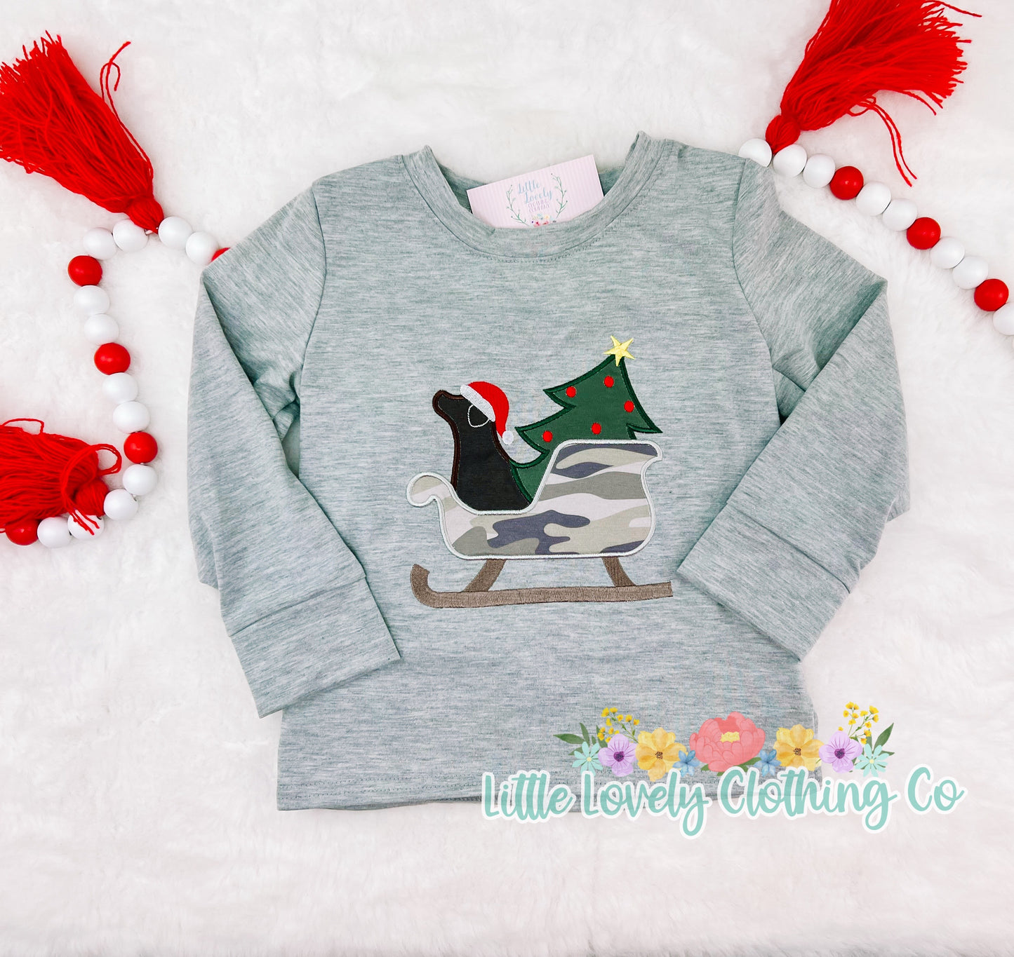 Camo Sleigh Boys Christmas Tee