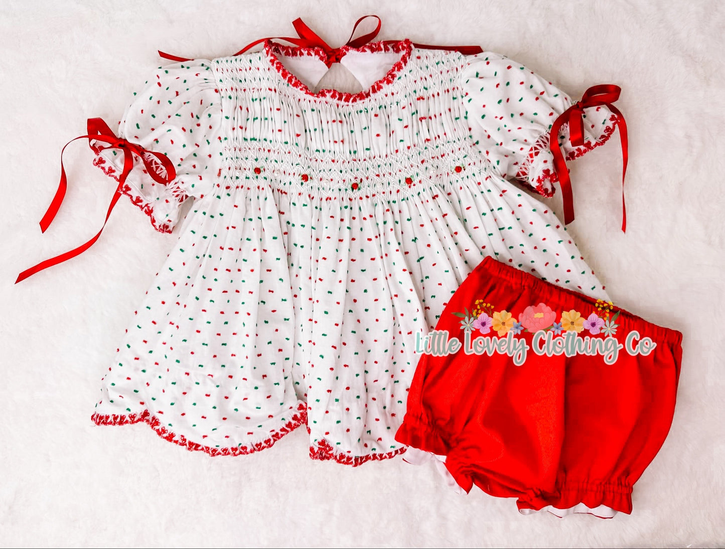 Cecilia's Heirloom Christmas Diaper Set