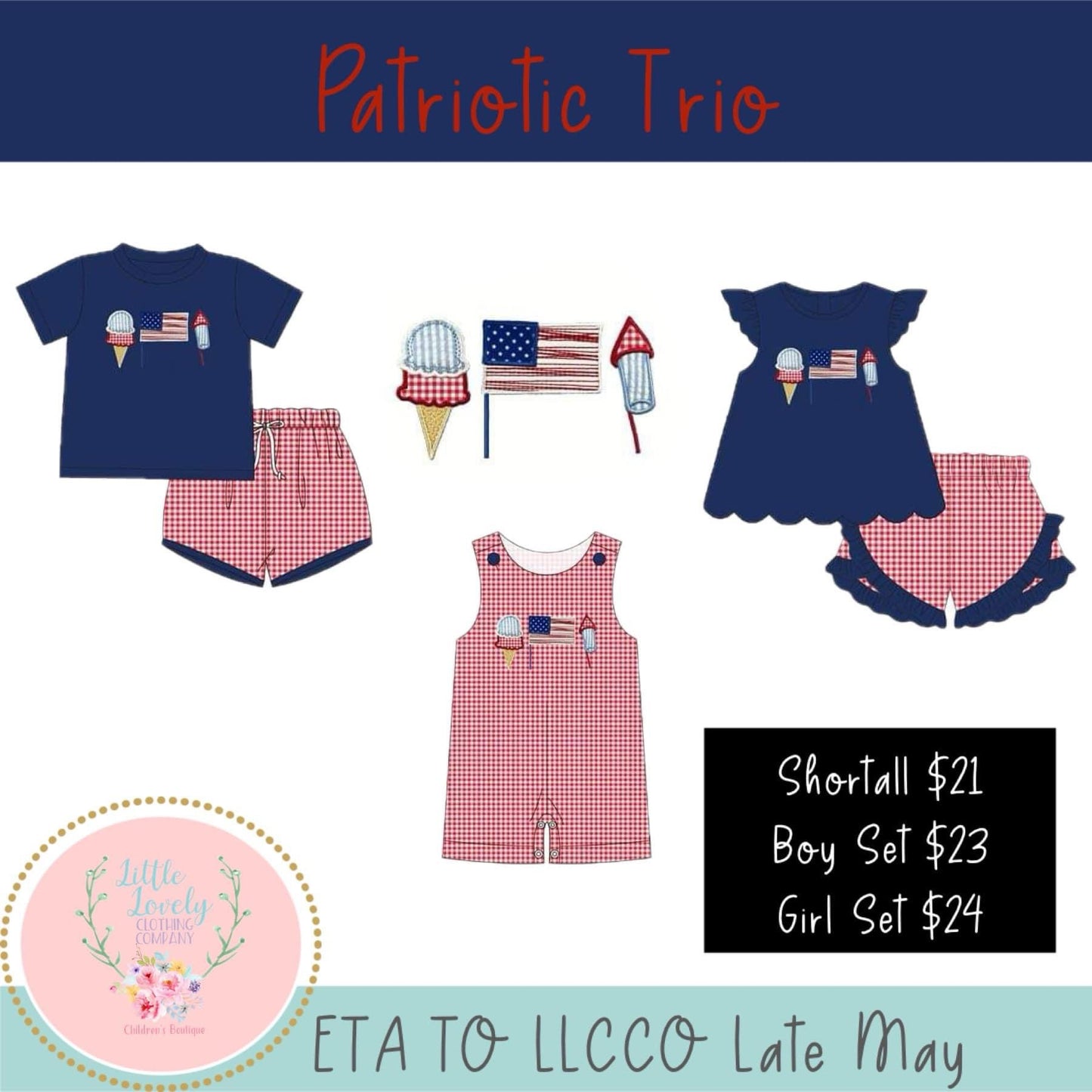 Patriotic Trio Collection, Presale ETA: Late May to LLCCO, then to customers