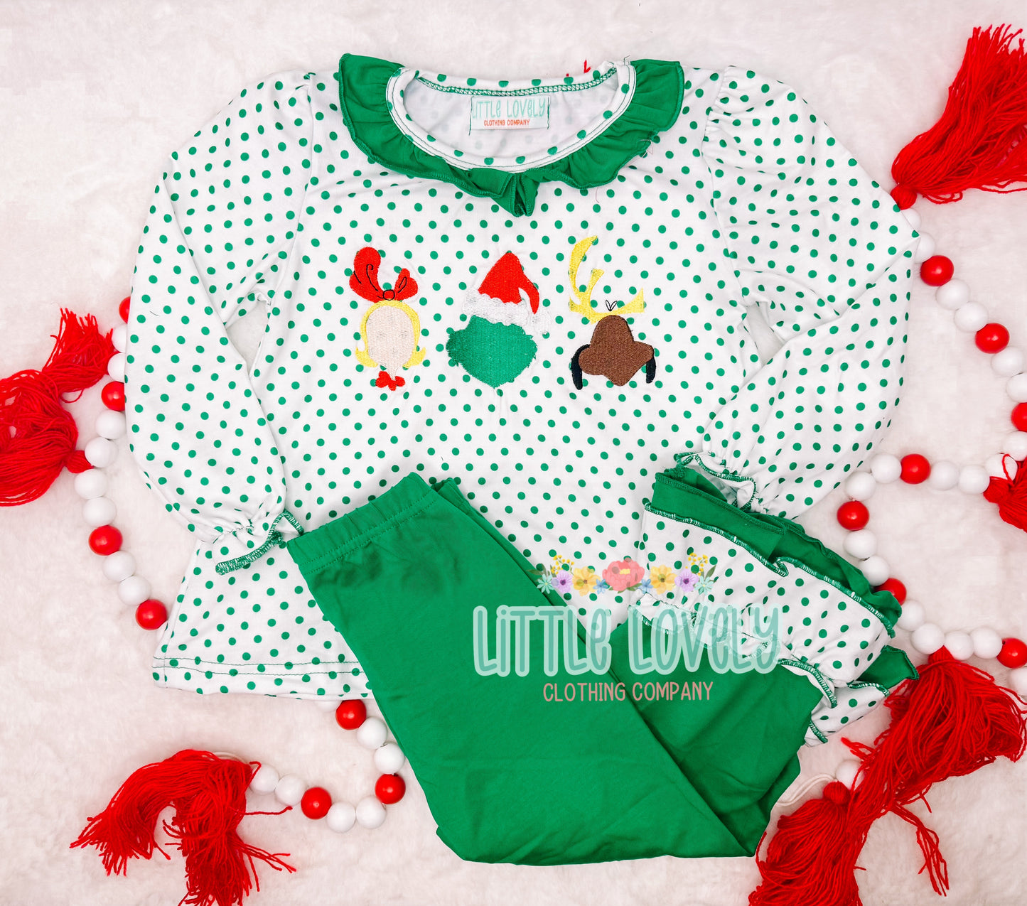 Grinchy Girls Trio Pant Set