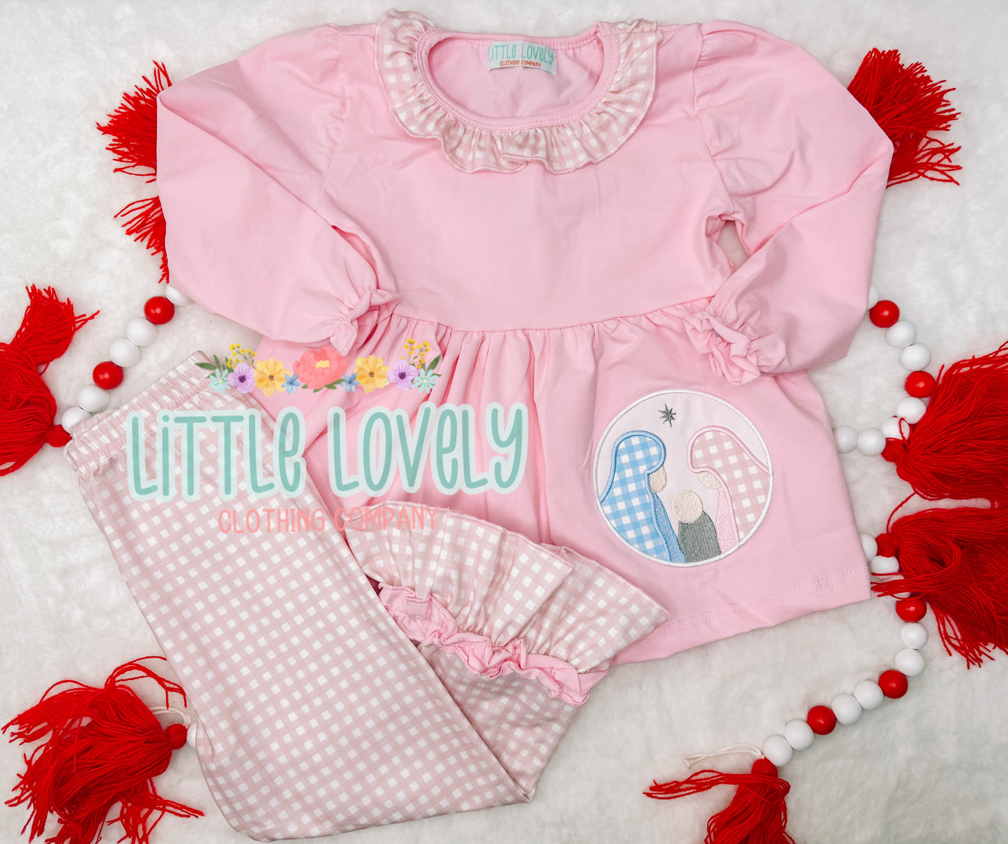 Pastel Nativity Girls Pant Set