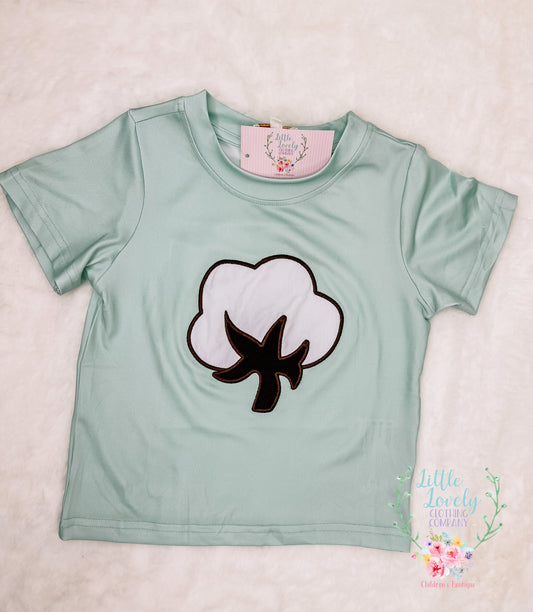 Snow In The South Cotton Boll Applique Tee