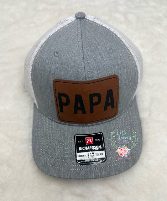 "Papa" Leather Patch Trucker Hat