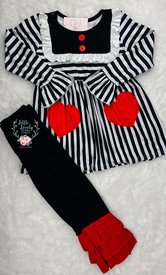 Queen Of Hearts Girls Ruffle Set