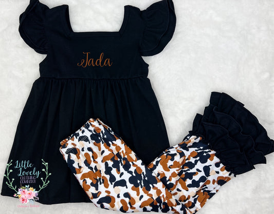 Cow-lico Spots Girls Pant Set