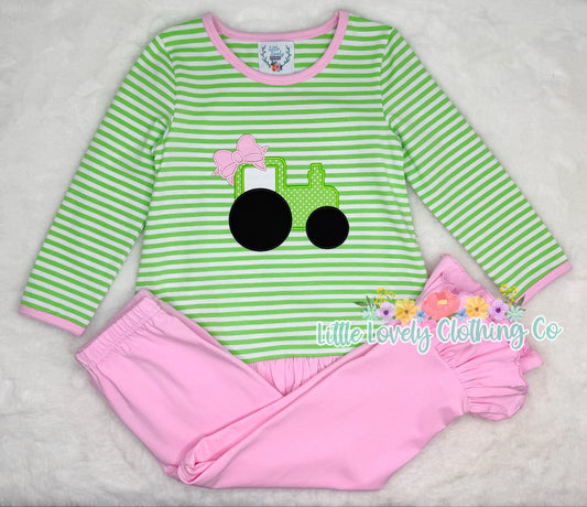 Tractor & Stripes Girls Set