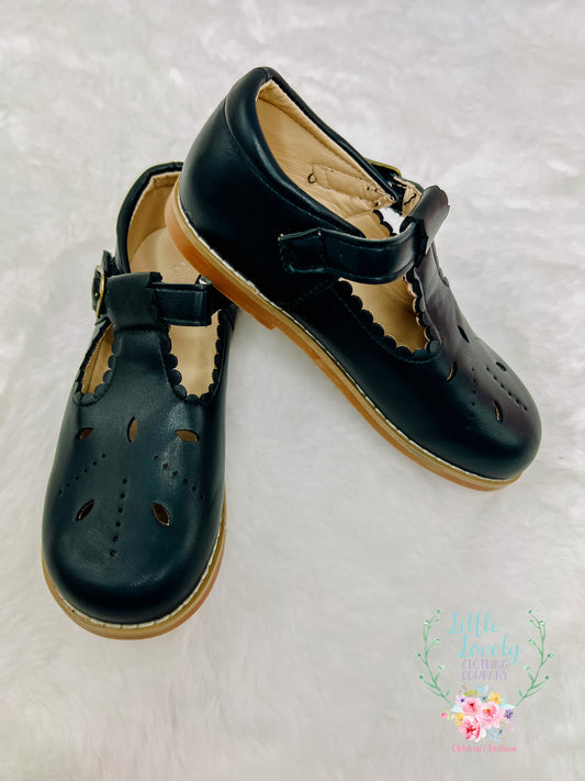 Charlotte Black T-Strap Mary Jane