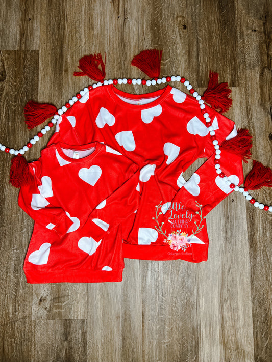 Mom & Me Hearts Pullover: Adults