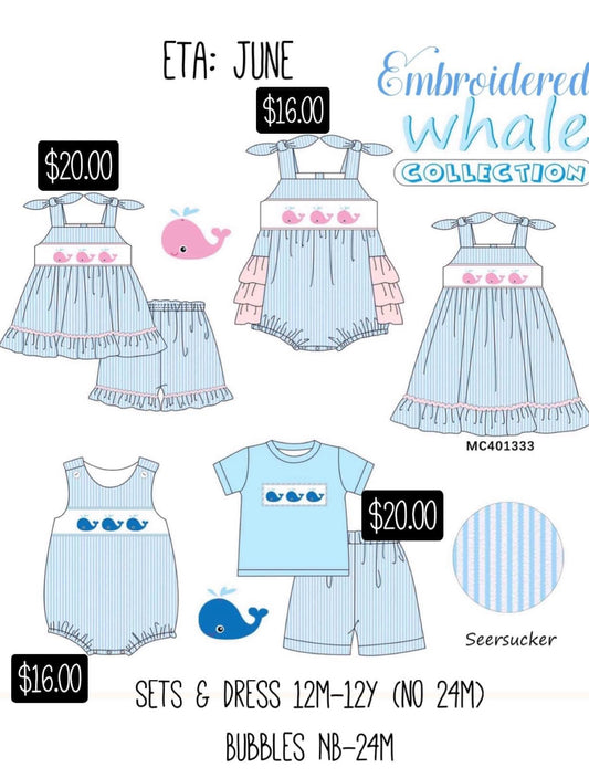 Whale Embroidered Collection Presale ETA June to Customers