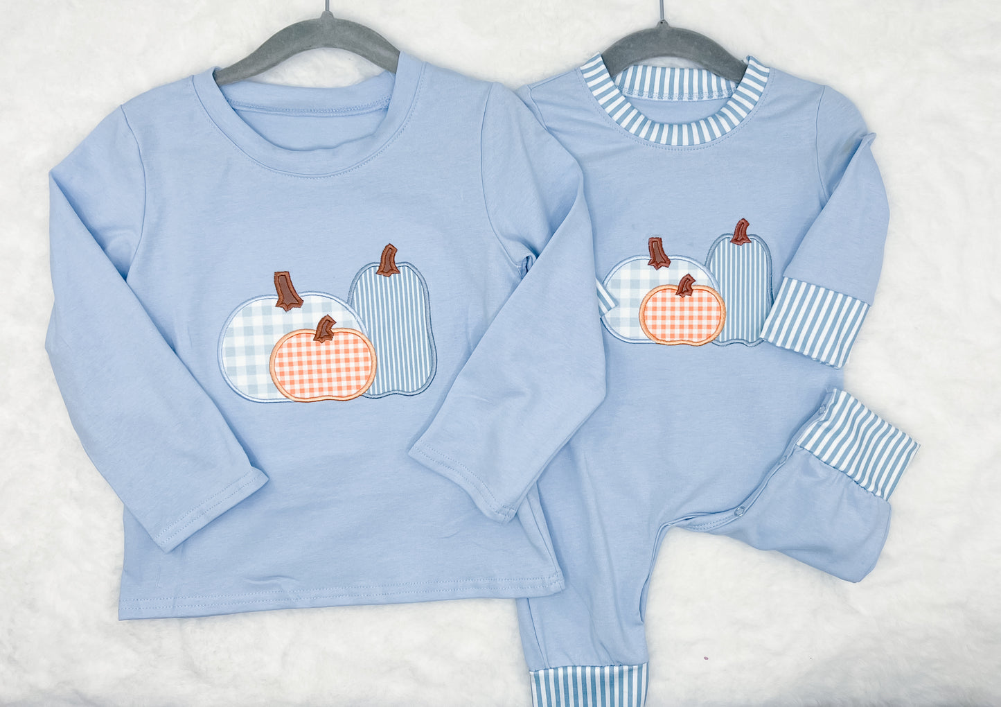 Pastel Pumpkin Trio Boy Romper