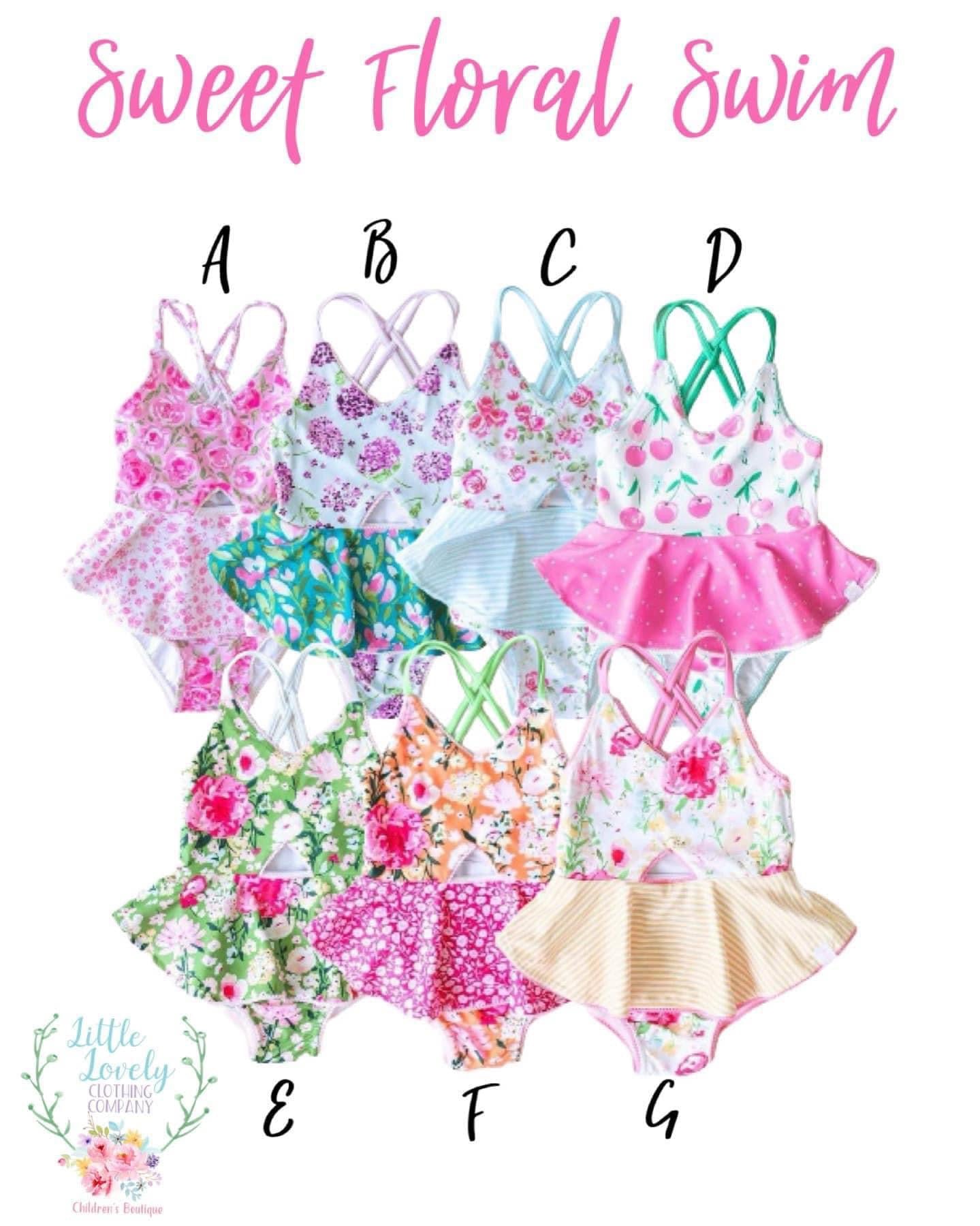 Sweet Floral Swim Collection, Pre-Sale: ETA May to LLCCO, then to you