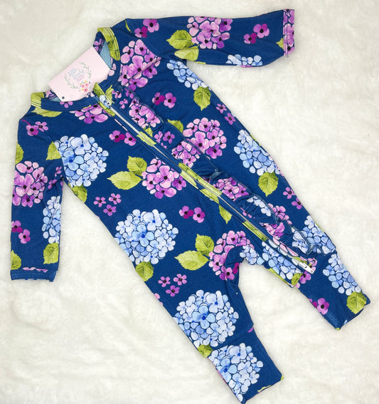 Navy Floral Bamboo Lounge