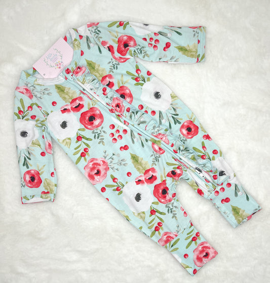 Mint Floral Bamboo Zippy Lounge